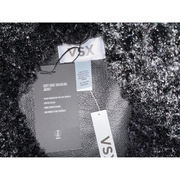 Victoria Secret Cozy Faux Shearling Jacket Black Zipper Closure XL New W/ Tags - Picture 5 of 7